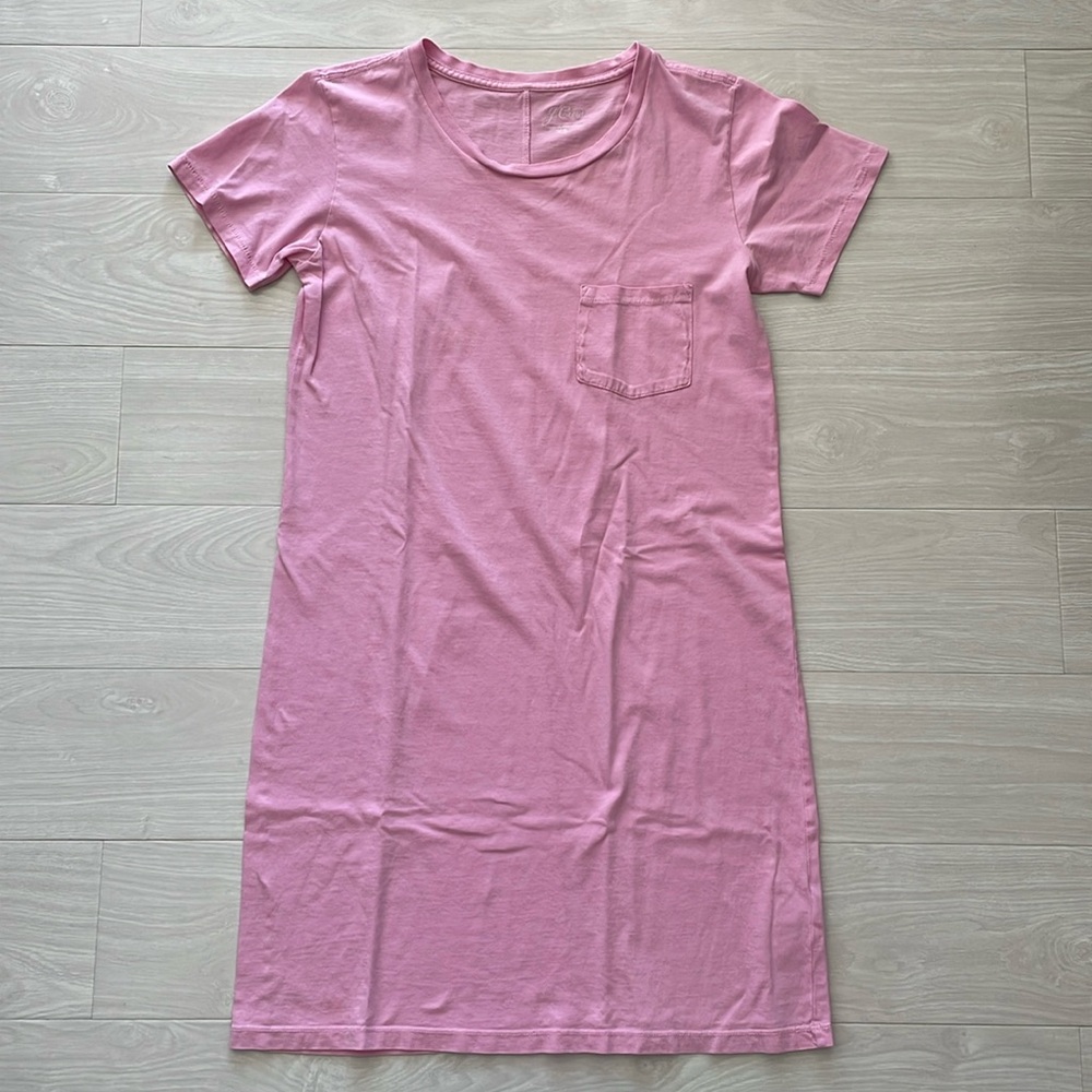 J. Crew Pink Cotton Tee Dress